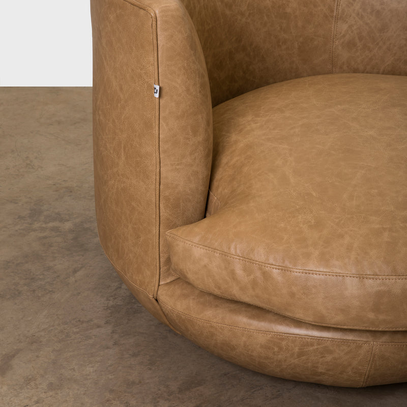 Burak Leather Swivel Chair