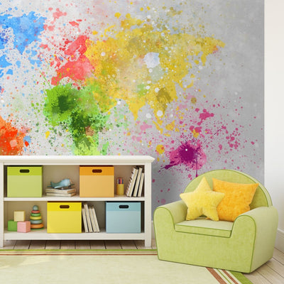 Splashed Map Wall Mural