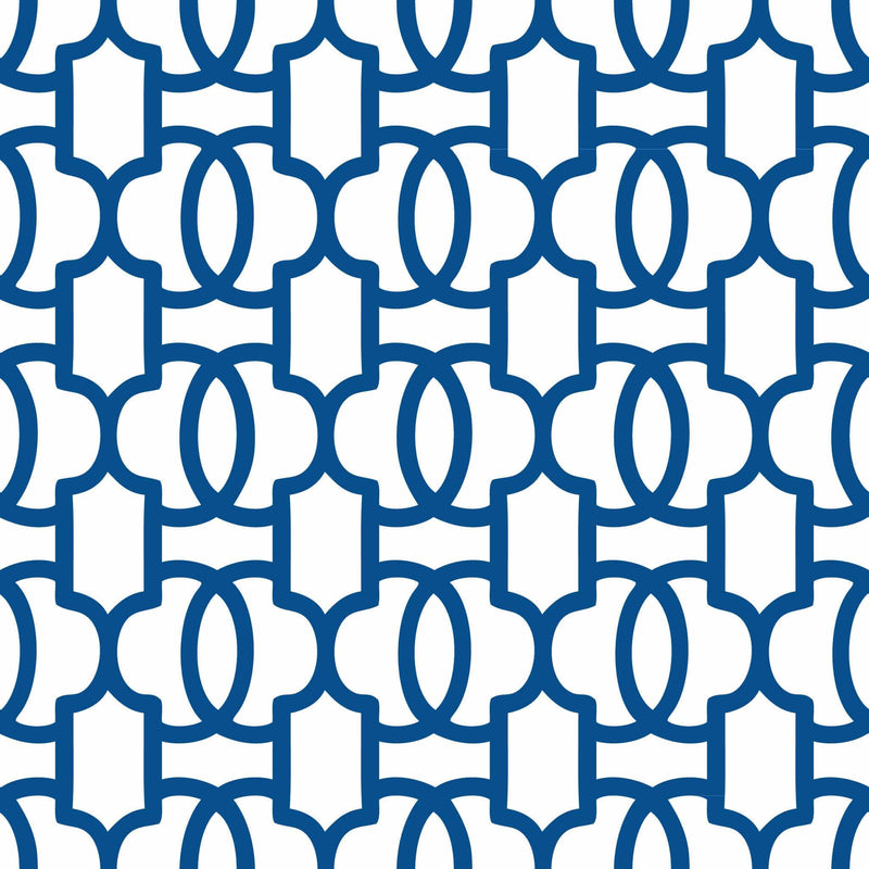 Art Deco Trellis Wallpaper - Petrol Blue - DIYGIRLS