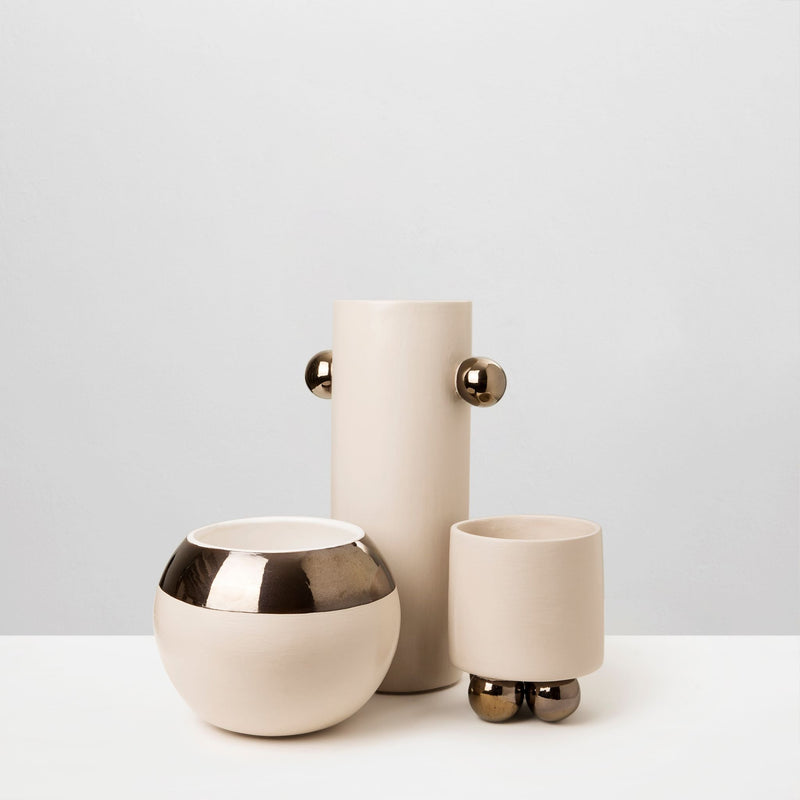 Ball Base Planter Set in Bisque White - DIYGIRLS