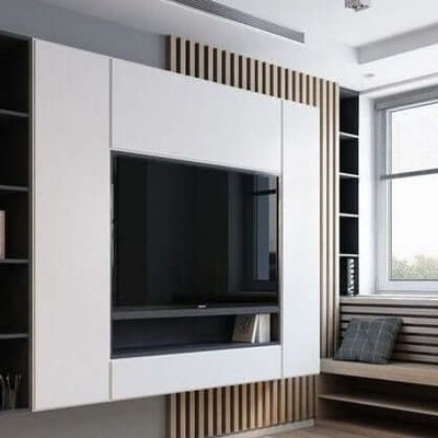 Box Slatted Tv Wall Unit - DIYGIRLS