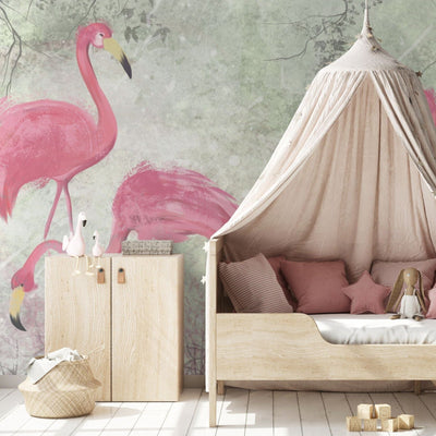 Brushed Flamingo Wall Mural - DIYGIRLS