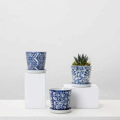 Ceramic Delft Planters - DIYGIRLS