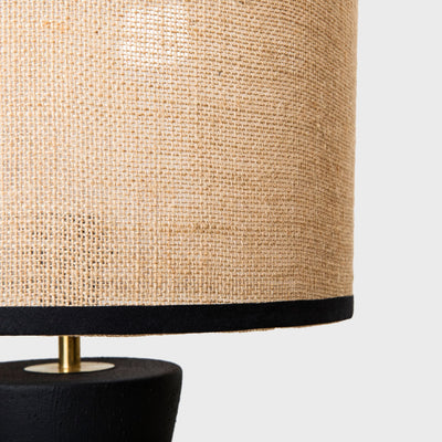 Hessian Drum Shade with Black Trim - DIYGIRLS