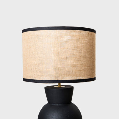 Hessian Drum Shade with Black Trim - DIYGIRLS