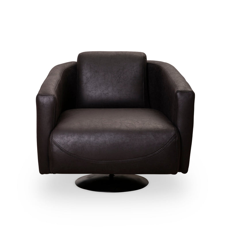 Javan Faux Leather Swivel Chair - DIYGIRLS