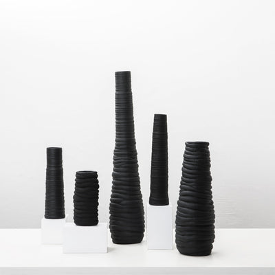 Shongololo Vase Set of Five in Ebony - DIYGIRLS