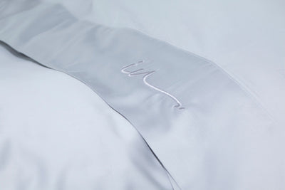 Silver Personalised King Flat Sheet - 500 TC Bamboo Cotton - DIYGIRLS