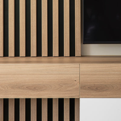 Slim Slatted TV Wall Unit - DIYGIRLS