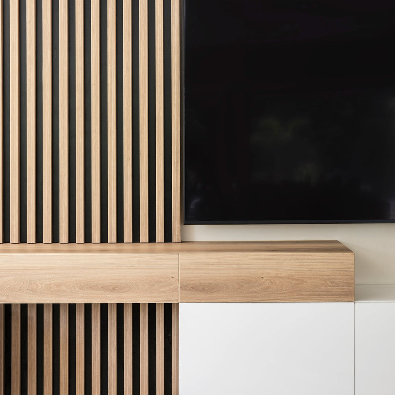 Slim Slatted TV Wall Unit - DIYGIRLS