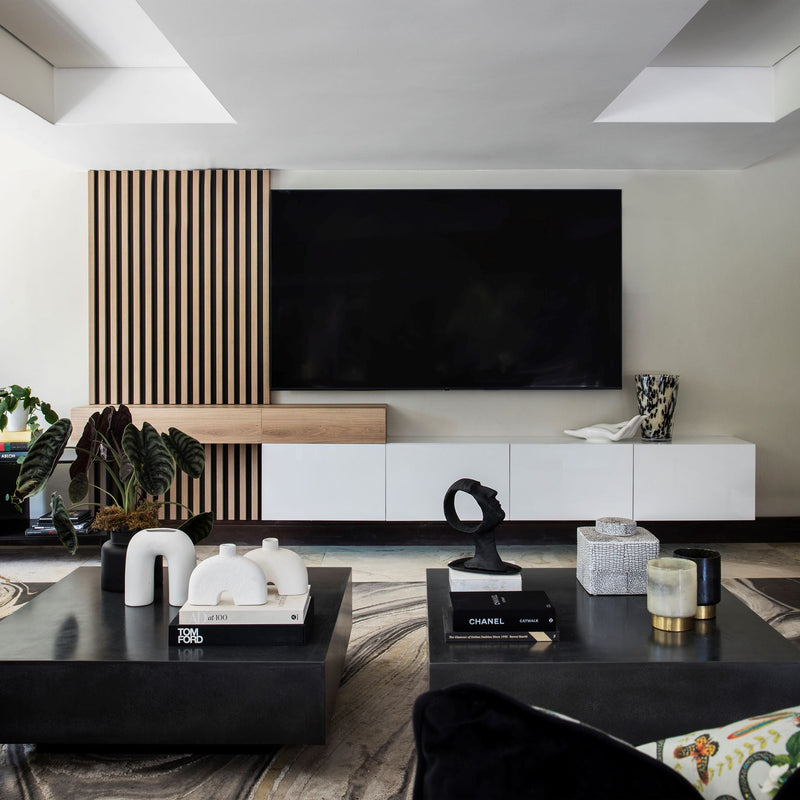 Slim Slatted TV Wall Unit - DIYGIRLS