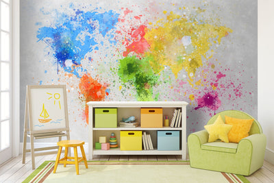 Splashed Map Wall Mural - DIYGIRLS