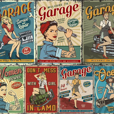 Vintage Garage Wallpaper - DIYGIRLS