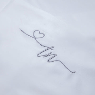 White Personalised King Flat Sheet - 500Tc Cotton Sateen - DIYGIRLS