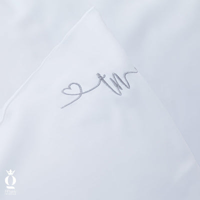 White Personalised King Flat Sheet - 500Tc Cotton Sateen - DIYGIRLS