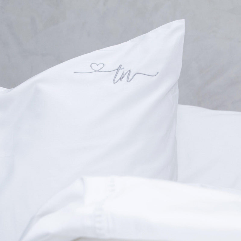 White Personalised King Flat Sheet - 500Tc Cotton Sateen - DIYGIRLS