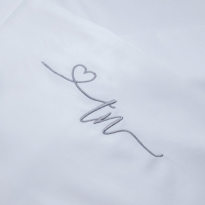 White Personalised Queen Flat Sheet - 500Tc Cotton Sateen - DIYGIRLS