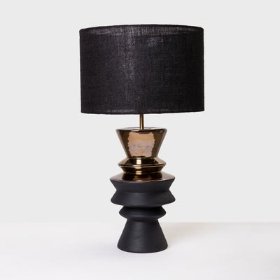 Zig Zag Table Lamp with Bronze Glaze - DIYGIRLS