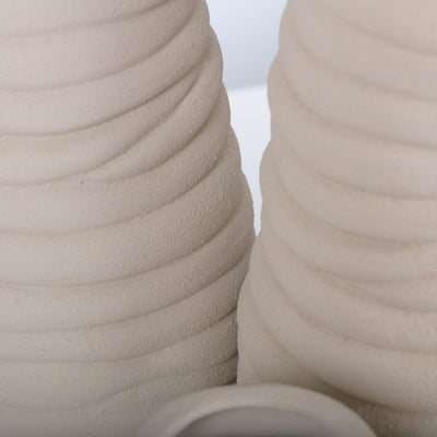 Shongololo Vase Set in Bisque White