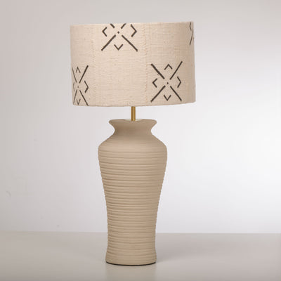 Grooved Table Lamp in Bisque White