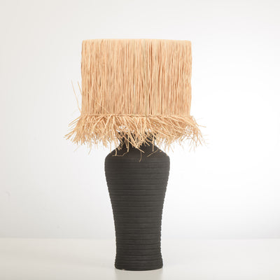 Grooved Table Lamp in Ebony