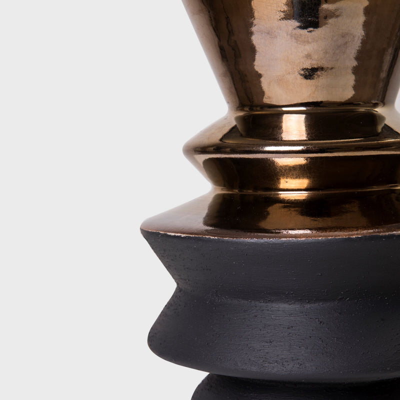 Zig Zag Table Lamp with Bronze Glaze